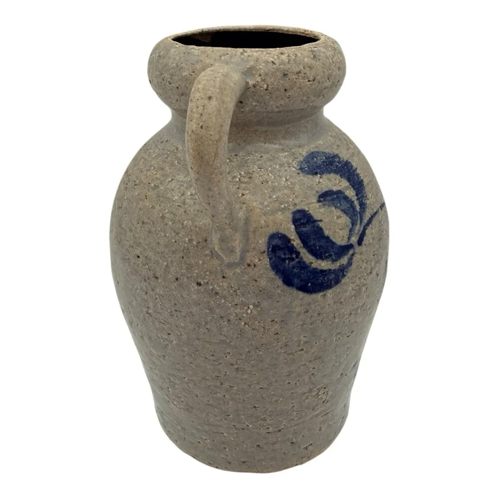 VTG 1970s INARCO Made In Thailand Salt Glazed Earthenware Floral Jug VASE 5.2